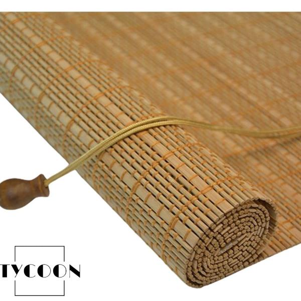 竹 すだれ 竹簾ーテン 光フィルタリング アウトドアローラーシェード バンブーウィンドウブラインド ...