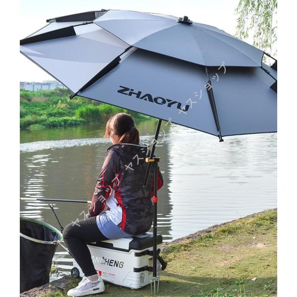 釣り用傘フィッシングパラソルパラソルビーチパラソル360度回転収納袋付き角度調節UVカット防風日除け...
