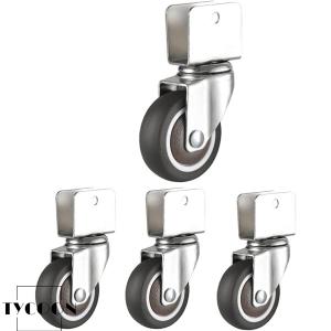 キャスター 車輪 4個 ホイールセット 16MM 18MM 20MM 22MM 25MM U字型家具キャスター 360°ロータリー 耐荷重200kg 静音 ゴム製輸送キャスター オフィスチェアキ