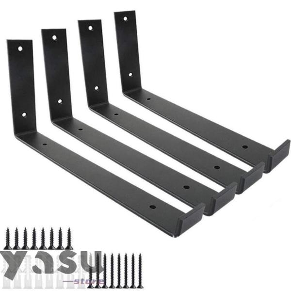 棚受け 金具 アイアンブラケット L字型 4本セット壁掛け 棚支え ネジ付き 耐荷重50kg 305...