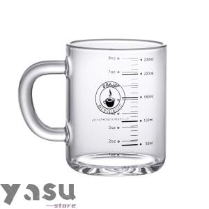 ミルクカップ 計量カップ 耐熱ガラス コーヒー ジュース お茶 ミルクグラス ガラスカップ ハンドル付き 2目盛り付き ML OZ メジャーカップ 電子レンジ 冷蔵庫 透
