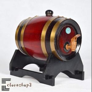 ウイスキー樽ディスペンサー オーク熟成樽ホームウイスキー樽ワイン スピリッツ ビール 酒用 1.5Ｌ木製 安全材質 ビールサーバー (Color : RED)