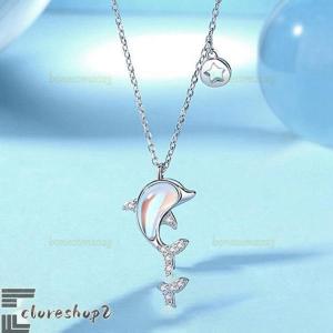ネックレス レディース イルカ ハワイアン ドルフィン 星プレート ムーンストーン 6月誕生石 シルバー 女性 娘 妻 彼女 嫁 母の日ギフト