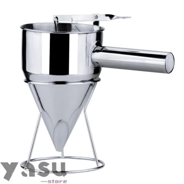 ステンレス鋼漏斗 ロート スタンド付 チャッキリ 種落し たこ焼きツール 1200ML 鯛焼き 今川...