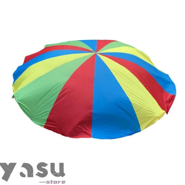 パラバルーン 学校運動会キット、 保育園パラシュートパズルゲーム、 キッズカラー認識レインボーパラシ...