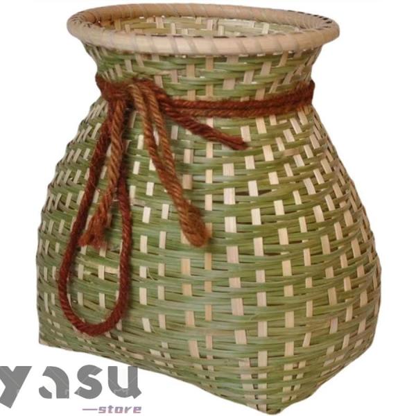 竹製バスケット 花籠 竹かご 竹ビクどじょうすくい おしゃれ 手作りの竹魚バスケット 果物入れ 編ま...