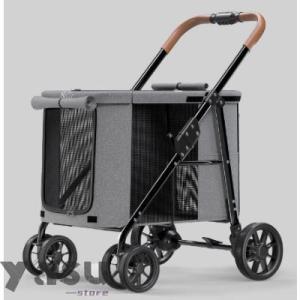 ペットカート 犬用 キャリーカート犬用ベビーカー ペットバギー 折りたたみ式 犬 カート大型犬 多頭...