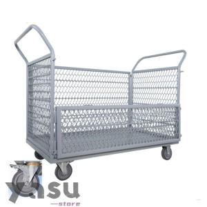 カゴ台車 バスケット台車 折りたたみ式 カゴ付き台車 ストッパー付き