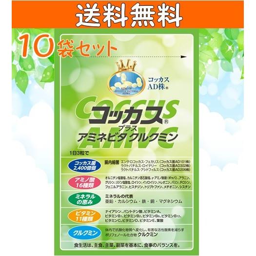 コッカスプラスアミネビタクルクミン90粒入り 10袋セット 腸内フローラ 善玉菌 デブ菌対策 腸活サ...
