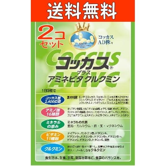 コッカスプラスアミネビタクルクミン90粒入り 2袋セット 腸内フローラ 善玉菌 デブ菌対策 腸活サプ...