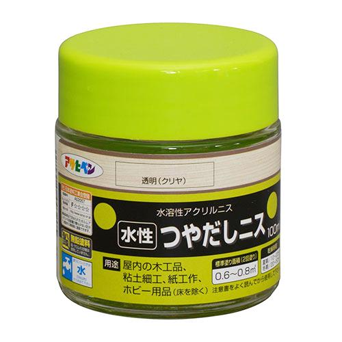 アサヒペン 水性ツヤだしニス 100ml トウメイークリヤ