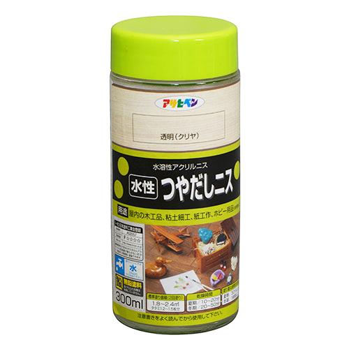 アサヒペン 水性ツヤだしニス 300ml トウメイークリヤ