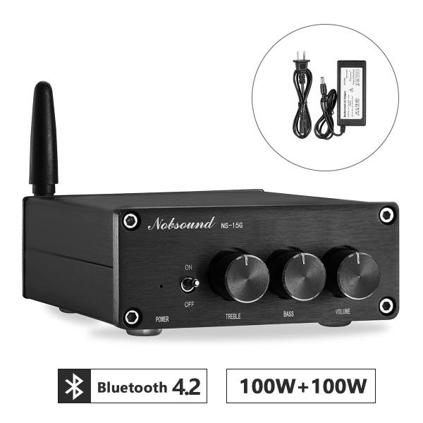 Nobsound Mini Bluetooth デジタルアンプ HiFi AMP 100W×2 ステ...