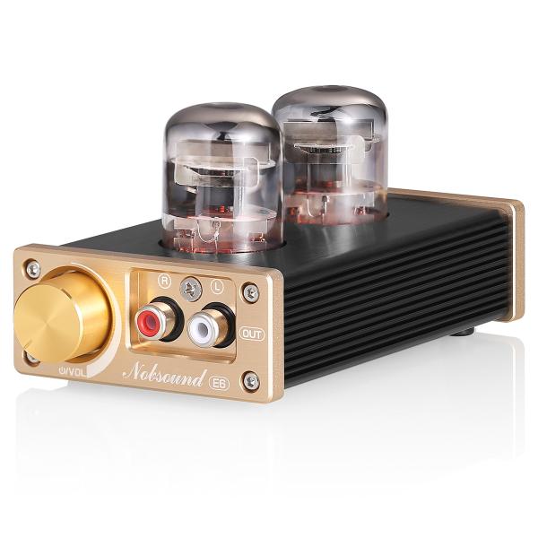 Nobsound E6 ミニ 真空管 プリアンプ： 12J1S搭載 105V高電圧設計 低歪み 温か...