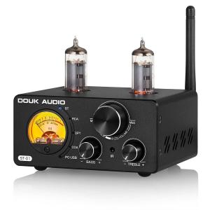 DOUK AUDIO ST-01 6K4 HiFi Bluetooth 5.0 真空管アンプ USB DAC COAX OPT デジタル オーディオ アンプ VUメーター付き