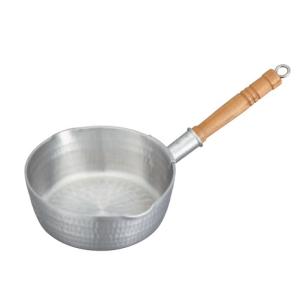 中尾アルミ 極厚 両口打出厚板深型雪平鍋 21cm 日本製 アルミ片手鍋