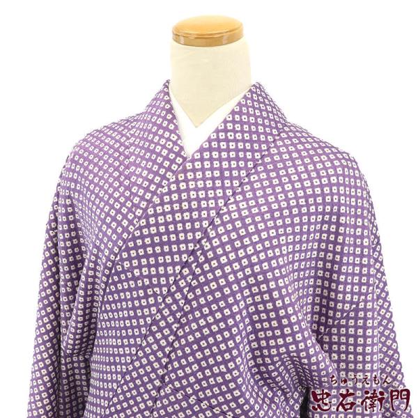 中古 絞り小紋 小紋 小紋着物 レディース 正絹 薄紫 身丈156cm 裄丈64cm 仕立て上がり着...