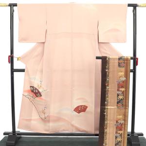 訪問着 身丈161cm 裄64cm レディース 袷 風景画 裄Mサイズ 秋冬春用