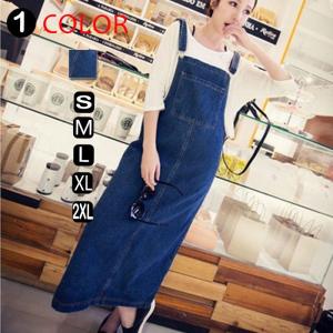デニム ジャンパースカート レディース 春夏オールインワン オーバーオール 大きいサイズ サロペットスカート ロングスカート 春 マキシ丈 デニムスカート