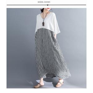 マキシ丈ワンピース40代春夏 大きいサイズ リ...の詳細画像1
