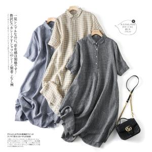 夏シャツワンピース レディース 40代 半袖ワン...の商品画像