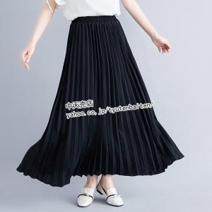 プリーツスカート シフォンスカート マキシ丈ス...の詳細画像3