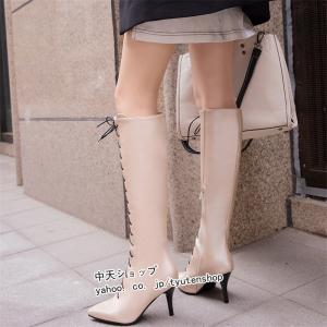レディース ブーツ 秋冬 ロングブーツ ジョッ...の詳細画像3