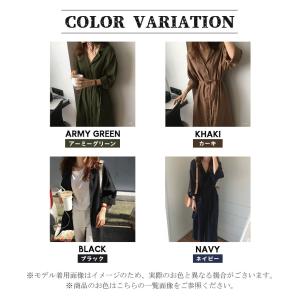 シャツワンピース レディース 40代長袖 ロン...の詳細画像1