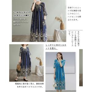 サマーワンピースレディース40代50代 ゆるワ...の詳細画像2