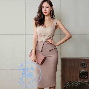 タイトワンピース膝丈パーティードレス夏服 タイ...の詳細画像1