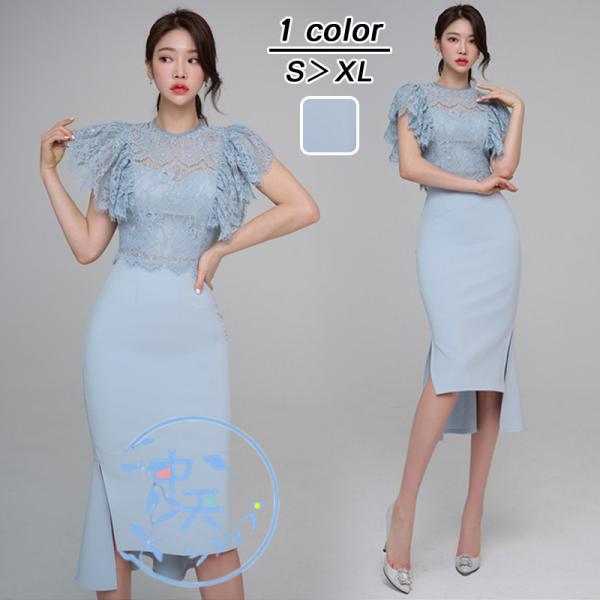 夏レースブラウス+スカート セットアップ レディース フレア袖ブラウス透ける タイトスカート膝丈 A...