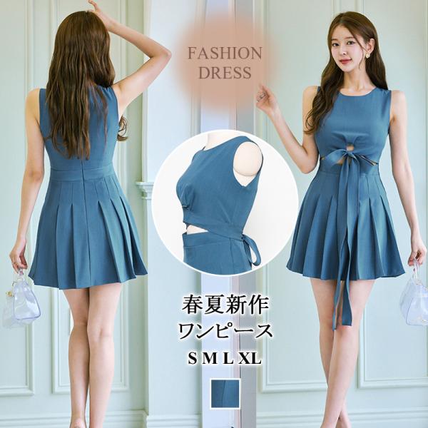 スーツワンピース タイトワンピースミニドッキングワンピース 着痩せ 韓国風 夏プリーツワンピース 夏...