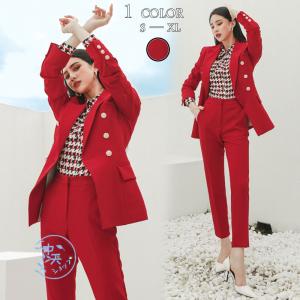 赤パンツスーツ レディースの商品一覧 通販 Yahoo ショッピング