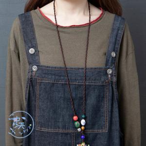秋ワンピースサロペットスカート ロングワンピー...の詳細画像3