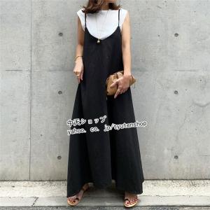 即納マキシワンピース サロペットスカート ワン...の詳細画像3