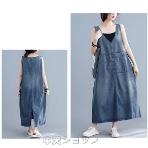 即納デニムワンピース50代ワンピース大きいサイ...の詳細画像1