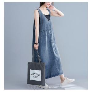 即納デニムワンピース50代ワンピース大きいサイ...の詳細画像3