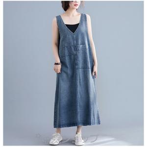 即納デニムワンピース50代ワンピース大きいサイ...の詳細画像4