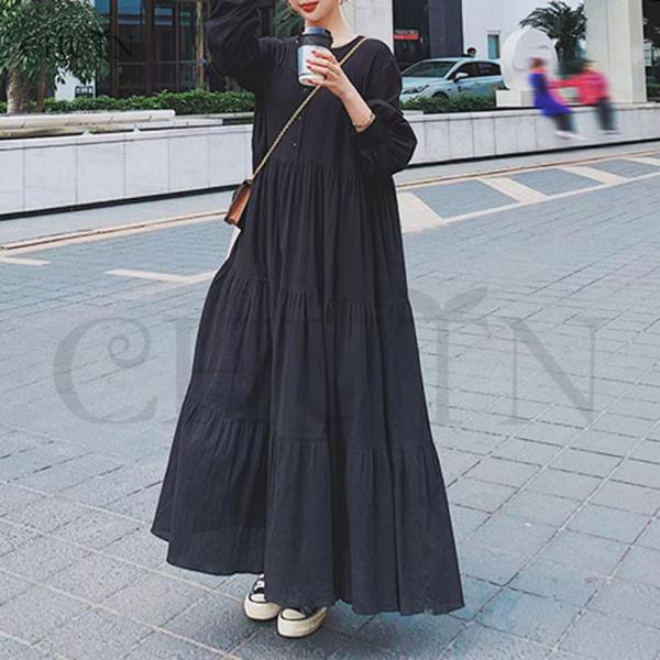 マキシシャツワンピース レディース春夏 おしゃれワンピース40代 キーネック ゆるシャツワンピース ...