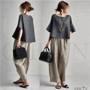 夏服セットアップ 涼しいフレア袖 ブラウス+パ...の詳細画像2