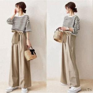 夏服Tシャツセットアップ トレーナーTシャツロン...の商品画像