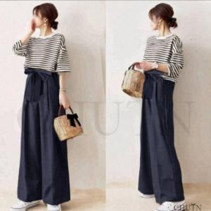 夏服Tシャツセットアップ トレーナーTシャツロ...の詳細画像2