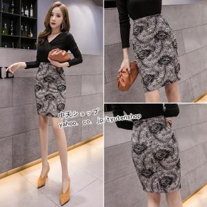 タイトスカート お呼ばれ カートビジネスカートプリント大きいサイズスカート