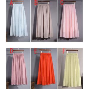 全24色シフォンスカートマキシスカートフレアス...の詳細画像2