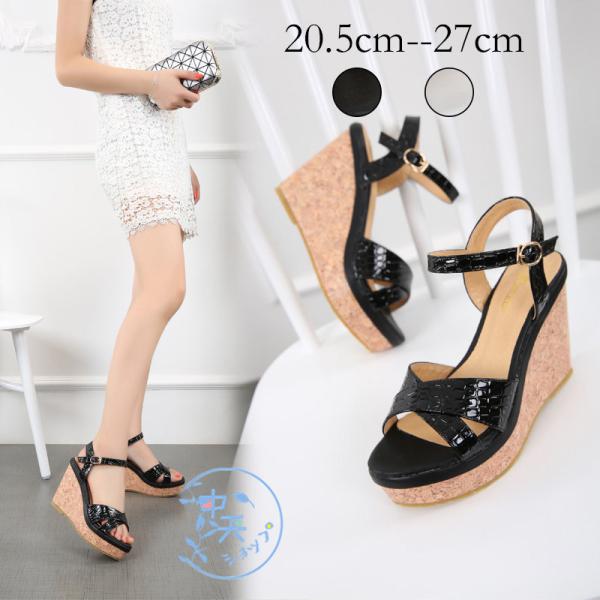 ウェッジソールサンダルレディースサマーサンダルストラップサンダル20ｃｍ〜27ｃｍ 大きいサイズ秋厚...