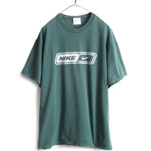 90s USA製 オールド □ NIKE ナイキ スウォッシュ ロゴ刺繍 半袖 T