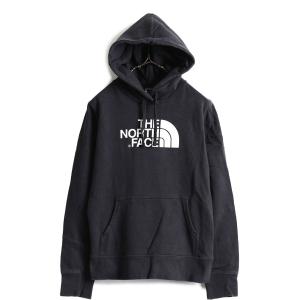 ■ ノースフェイス プリント スウェット フード パーカー ( レディース M ) The North Face トレーナー プルオーバー 裏起毛 アウトドア 黒｜tzdfb97470