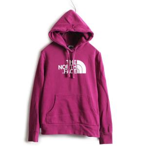 ■ ノースフェイス プリント スウェット フード パーカー ( レディース M ) The North Face トレーナー プルオーバー 裏起毛 スエット 紫｜tzdfb97470