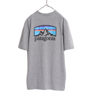 19年製 パタゴニア 両面 プリント 半袖 Tシャツ メンズ M / Patagonia アウトドア グラフィック イラスト バックプリント クルーネック 灰｜tzdfb97470