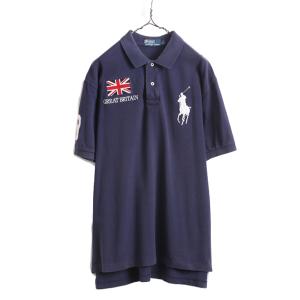 ビックポニー イギリス代表 ポロ ラルフローレン 鹿の子 半袖 ポロシャツ メンズ XL 古着 半袖シャツ ナンバリング 大きいサイズ ネイビー｜tzdfb97470
